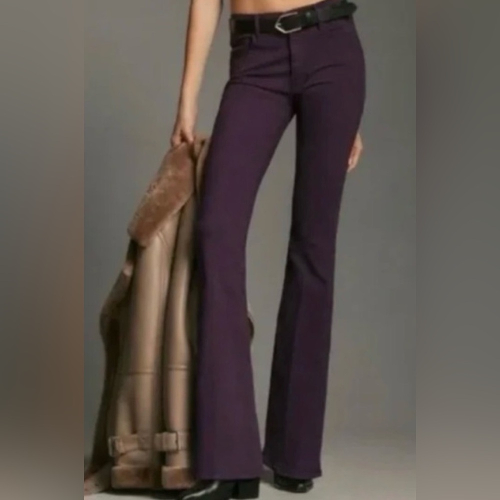 MOTHER The Weekender Mid-Rise Flare Jeans 24 play date purple NEW